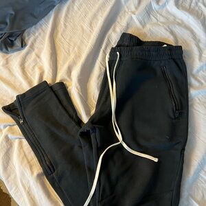 Essentials Black Joggers with White Accents